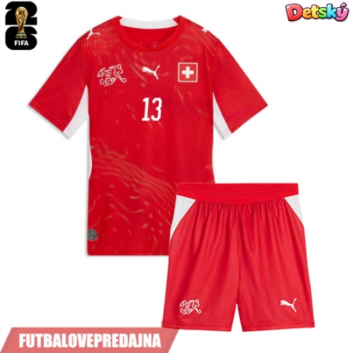 Lacne Dětský Futbalové dres Švajčiarsko Ricardo Rodriguez #13 MS 2026 Krátky Rukáv - Domáci (+ trenírky)